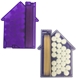 aerial view a translucent purple house shaped candy pick n mints, image 1 of 2