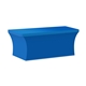 a blue pms 300c 6- ft. stretch table cover front print only (with stock fabric color)