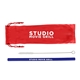 a red pouch & navy blue straw silicone straw set