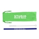 a green pouch & navy blue straw silicone straw set