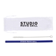a white pouch & navy blue straw silicone straw set