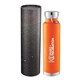 aerial view a orange thor copper vac bottle 22oz with cylindrical box, image 1 of 2
