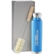aerial view a process blue thor copper vacuum bottle with brush 22 oz, image 1 of 2