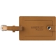aerial view a brown pineapple leather luggage tag, image 1 of 5