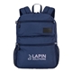 aerial view a navy high sierra recycled inhibit 15 laptop backpack, image 1 of 7