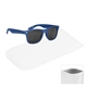 aerial view a group of malibu sunglasses with rpet microfiber sunglass pouch, image 2 of 2