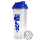 a royal blue lid & frost cup 24 oz endurance shaker tumbler with drink thru lid and whisk ball