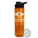 a black lid & transparent orange bottle the wave - 24 oz tritan(tm) shaker bottle with drink thru lid and mixing whisk ball
