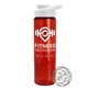 a white lid & transparent red bottle the wave - 24 oz tritan(tm) shaker bottle with drink thru lid and mixing whisk ball
