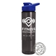a royal blue lid & smoke bottle the wave - 24 oz tritan(tm) shaker bottle with drink thru lid and mixing whisk ball