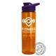 a violet lid & transparent orange bottle the wave - 24 oz tritan(tm) shaker bottle with drink thru lid and mixing whisk ball