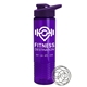 aerial view a violet lid & transparent violet bottle the wave - 24 oz tritan(tm) shaker bottle with drink thru lid and mixing whisk ball, image 1 of 3