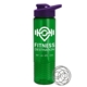 a violet lid & transparent green bottle the wave - 24 oz tritan(tm) shaker bottle with drink thru lid and mixing whisk ball