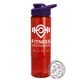 a violet lid & transparent red bottle the wave - 24 oz tritan(tm) shaker bottle with drink thru lid and mixing whisk ball