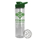 aerial view a green lid & clear bottle the wave - 24 oz tritan(tm) shaker bottle with drink thru lid and mixing whisk ball, image 1 of 2