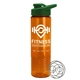 a green lid & transparent orange bottle the wave - 24 oz tritan(tm) shaker bottle with drink thru lid and mixing whisk ball