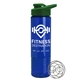 a green lid & transparent blue bottle the wave - 24 oz tritan(tm) shaker bottle with drink thru lid and mixing whisk ball