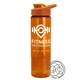 aerial view a orange lid & transparent orange bottle the wave - 24 oz tritan(tm) shaker bottle with drink thru lid and mixing whisk ball, image 1 of 3