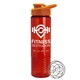 a orange lid & transparent red bottle the wave - 24 oz tritan(tm) shaker bottle with drink thru lid and mixing whisk ball