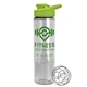 aerial view a lime green lid & clear bottle the wave - 24 oz tritan(tm) shaker bottle with drink thru lid and mixing whisk ball, image 1 of 2