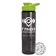 a lime green lid & smoke bottle the wave - 24 oz tritan(tm) shaker bottle with drink thru lid and mixing whisk ball