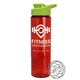 a lime green lid & transparent red bottle the wave - 24 oz tritan(tm) shaker bottle with drink thru lid and mixing whisk ball