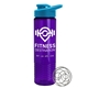 a cyan lid & transparent violet bottle the wave - 24 oz tritan(tm) shaker bottle with drink thru lid and mixing whisk ball