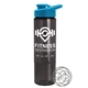 a cyan lid & smoke bottle the wave - 24 oz tritan(tm) shaker bottle with drink thru lid and mixing whisk ball