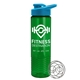 a cyan lid & transparent green bottle the wave - 24 oz tritan(tm) shaker bottle with drink thru lid and mixing whisk ball