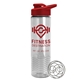 aerial view a red lid & clear bottle the wave - 24 oz tritan(tm) shaker bottle with drink thru lid and mixing whisk ball, image 1 of 2