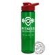 a red lid & transparent green bottle the wave - 24 oz tritan(tm) shaker bottle with drink thru lid and mixing whisk ball