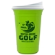 a white lid & lime green cup the varsity tumbler - 16 oz double wall with white slide lid