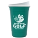 a white lid & teal cup the varsity tumbler - 16 oz double wall with white slide lid