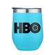 aerial view a aqua 12 oz double wall vacuum wine cup, image 1 of 5