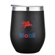 aerial view a black 12 oz double wall vacuum wine cup, image 1 of 5