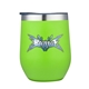 aerial view a lime green 12 oz double wall vacuum wine cup, image 1 of 5