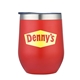 aerial view a red 12 oz double wall vacuum wine cup, image 1 of 5