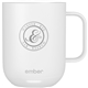 aerial view a white ember temperature control smart mug 10 oz, image 1 of 11