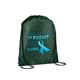 aerial view a hunter green versatile polyester drawstring backpack, image 1 of 3