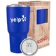 aerial view a blue (close to pms 286) 30 oz kong vacuum insulated tumbler, image 1 of 2