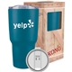 aerial view a light blue (close to pms 313) 30 oz kong vacuum insulated tumbler, image 1 of 2