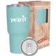 aerial view a mint green (close to pms 324c) 30 oz kong vacuum insulated tumbler, image 1 of 2