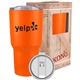 aerial view a orange (close to pms 7579) 30 oz kong vacuum insulated tumbler, image 1 of 2
