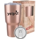 aerial view a rose gold (close to pms 8441) 30 oz kong vacuum insulated tumbler, image 1 of 2