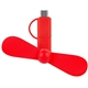 aerial view a red mini usb cellphone fan, image 1 of 3
