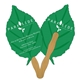 a group of leaf fast hand fan (2 sides) - paper products