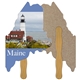 a group of maine state shape recycled hand fan - paper products