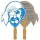 a group of pirate recycled hand fan - paper products