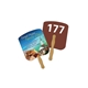 a group of bread slice auction hand fan full color - paper products