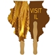 a group of illinois state shape hand fan full color (2 sides) - paper products
